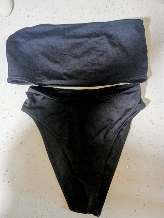 Frankie's Bikinis Black Strapless Bikini Set - Two-Piece Swimwear