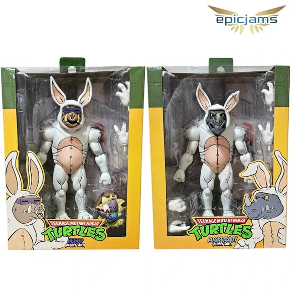 NECA Loot Crate TMNT Bunny Suit Bebop & Rocksteady Action Figures New