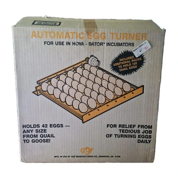 🐣 GQF 1610 Automatic Egg Turner Tested Working w/ Quail Racks EUC
