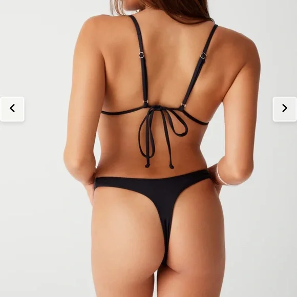 Frankie’s bikini’s Full Moon Micro black Bikini Bottom size small-NEW