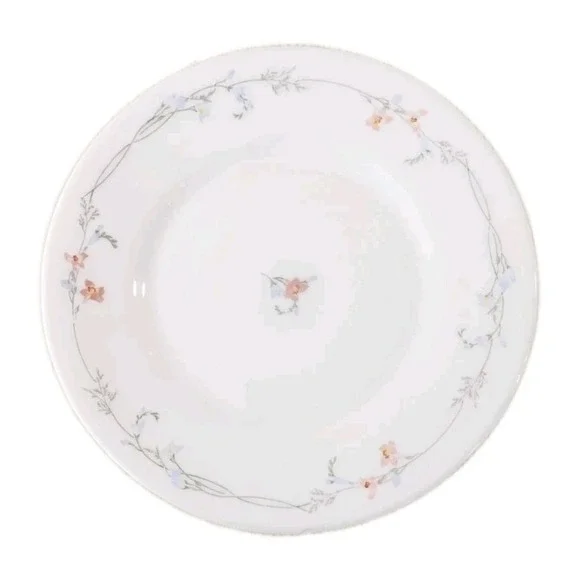Arcopal France Odessa Salad Plate Blue & Pink Flowers White, Set Of 3