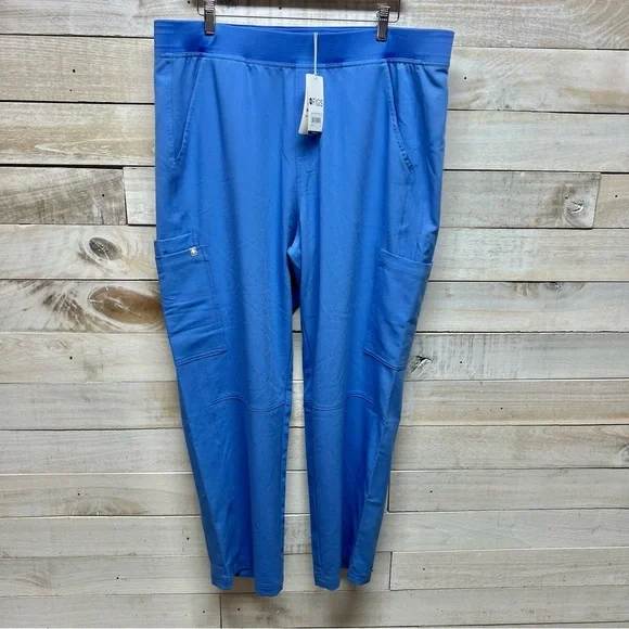 FIGS Axim 2.0 Cargo‎ Scrub Pants Mens 2XL Short Blue Straight Nurse Medical