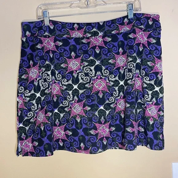 Tranquility by Colorado Clothing Purple and Pink Patterned Skirt