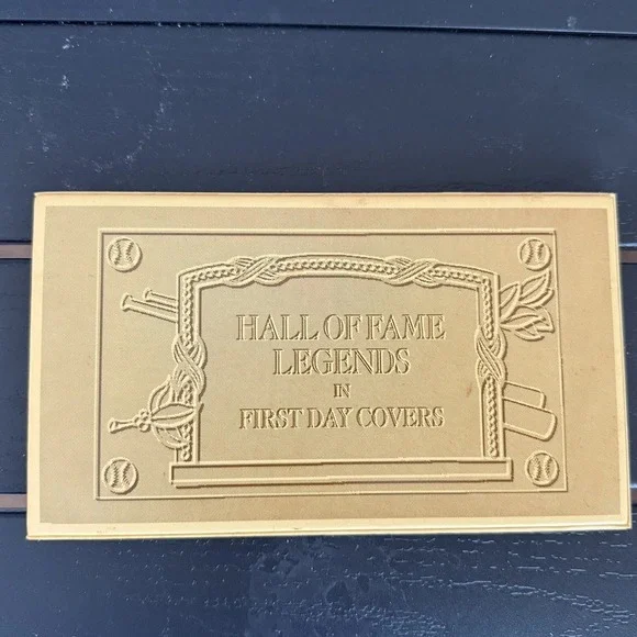 Hall of Fame Legends in First Day Covers Folder featuring Ty Cobb, Babe Ruth etc