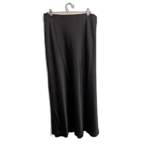 A New Day Women's Maxi Satin A-Line Skirt Black Size 3X
