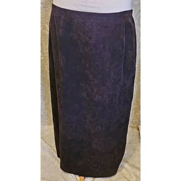 K2 Judith Heart petites faux suade lined midi skirt