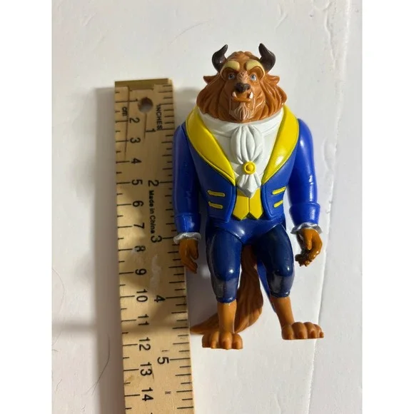 Disney Beauty and the Beast Beast Action Figure Blue Suit Yellow Vest Toy