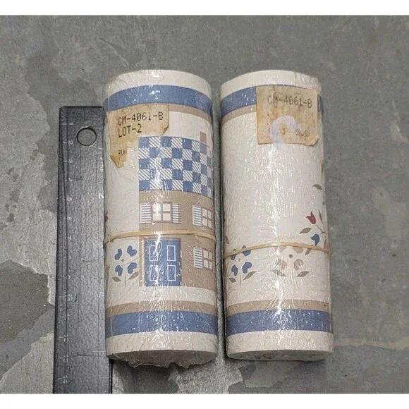 Vintage‎ Wallpaper Border Vinyl Pink Blue Home Flowers 5 Yds 5” Cottage Core