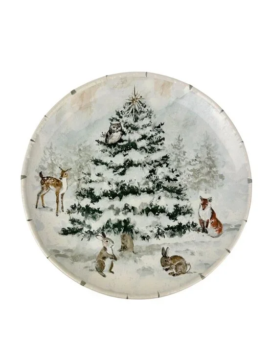 Certified International Susan Winget Winter's Frost Animals Winter Dinner Plate