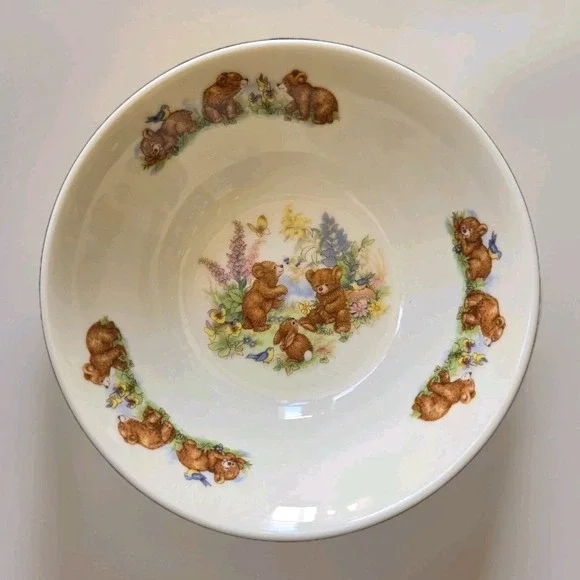 Royal Kent Bone China Children's Bowl Honey Bears England Woodland Animals Bear