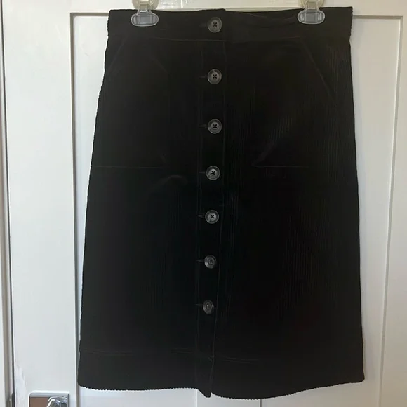 Margaret O'Leary Black Corduroy pencil Skirt