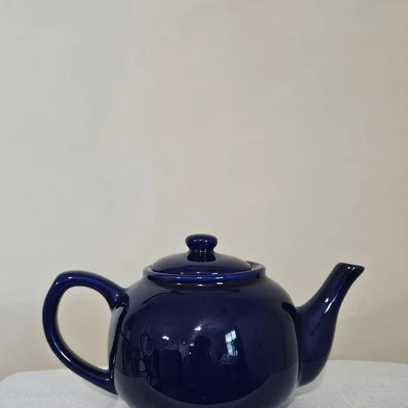 Vintage Cobalt Blue Ceramic Teapot