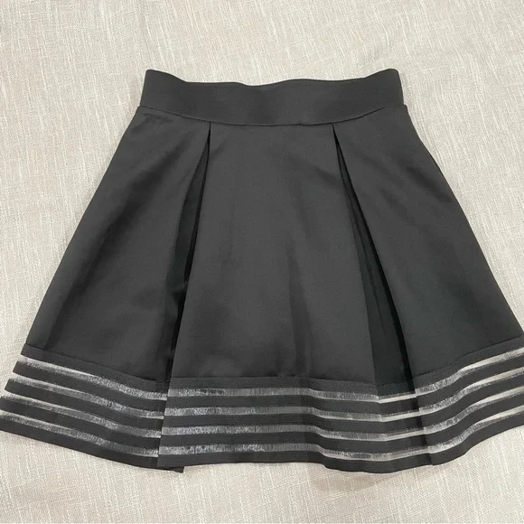 Material Girl Black Pleated Academia Style Skirt Size S