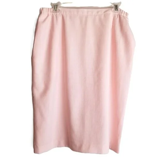 SuitsMe Blush Pink Pencil Skirt Size 14 Vintage Cottagecore