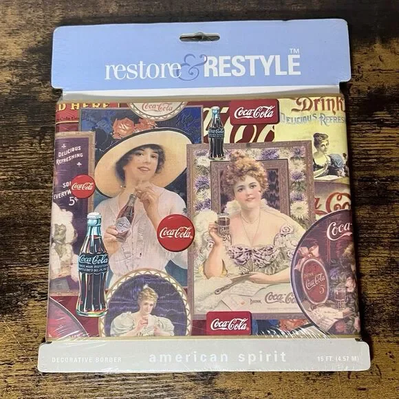 Coca-Cola 1998 Restore & Restyle American Spirit 15’ Wall Border NEW NIP