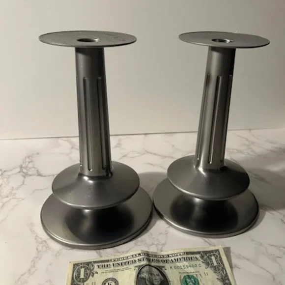 IKEA Silver Metal Candle Holders