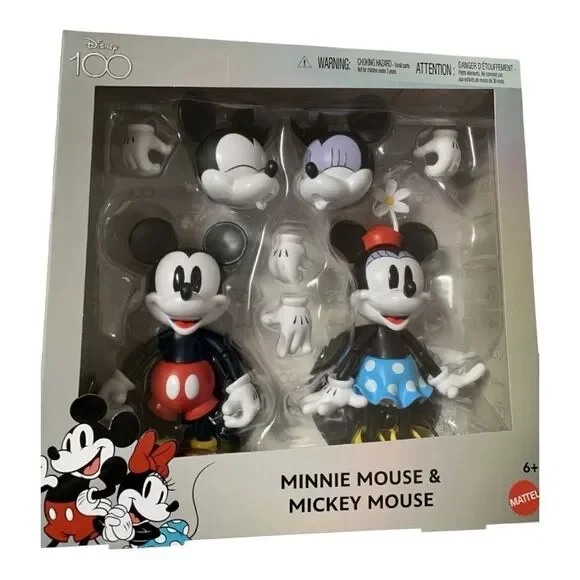 Disney 100th anniversary Mickey and Minnie Mouse Collectors Figures By Mattel