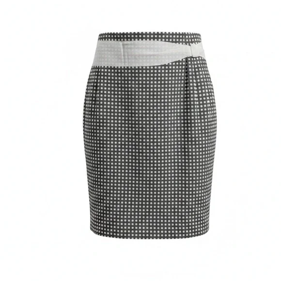 NWT‎ Antonio Melani Polka Dot Pencil Skirt White Ribbon Bow Size 10