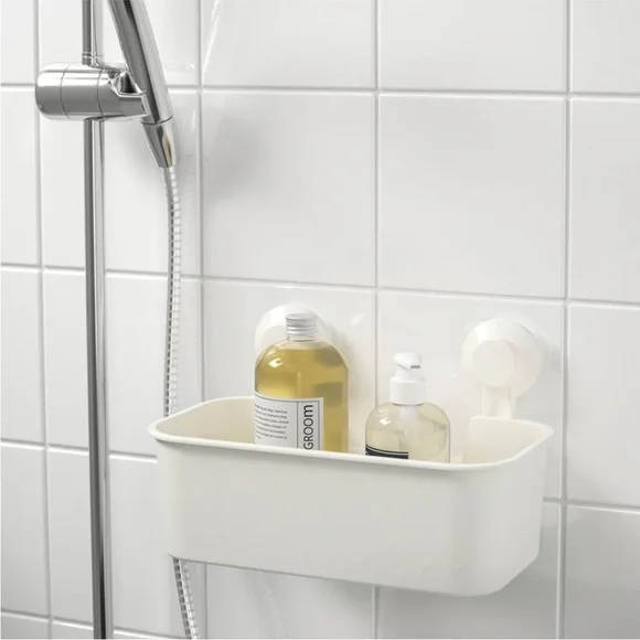 IKEA - TISKEN Basket with Suction Cup White