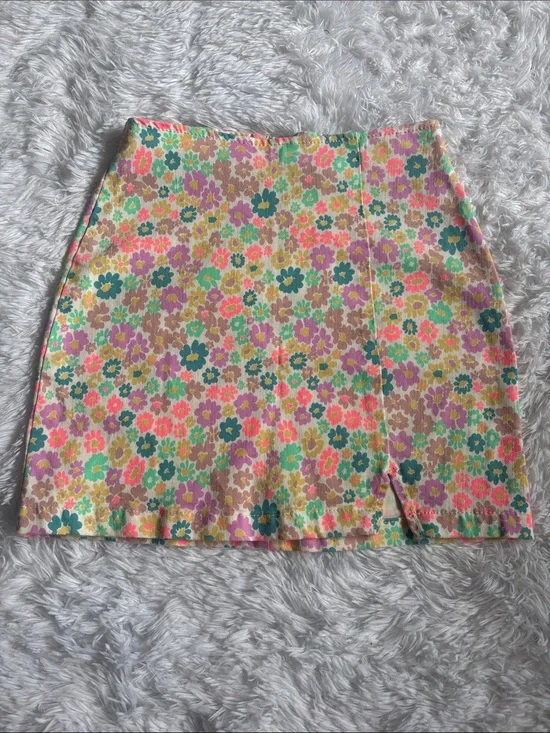 Wild Fable Floral Mini Denim Skirt Size 00