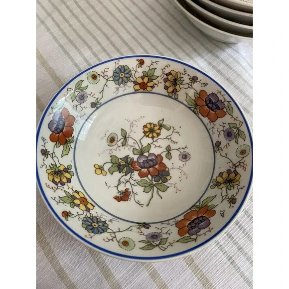 Set of 5 Vintage OG Germany Wildflowers 5” Soup / Salad Dessert Bowl
