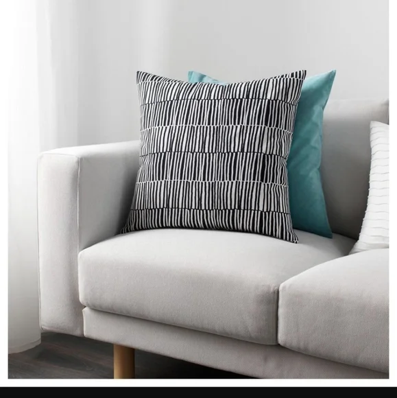 IKEA VENDLA Pillow Cover Black White Stripes