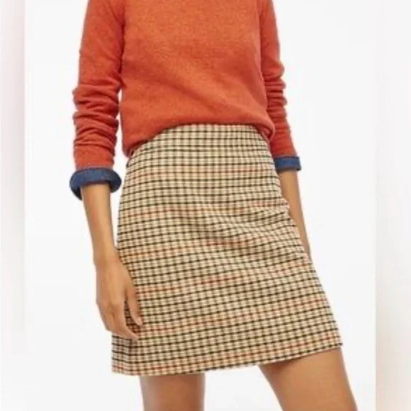 🤎🧡 NWT J. CREW PLAID WOOL SKIRT!