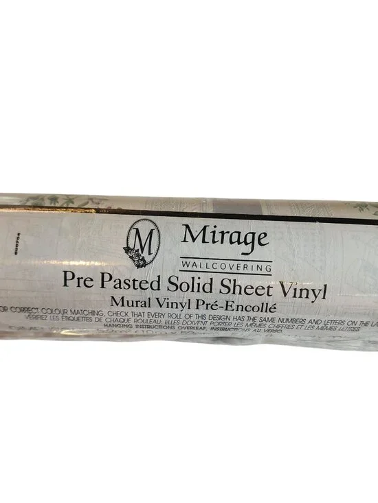 Mirage PrePasted Vinyl wallpaper 1980's floral striped
