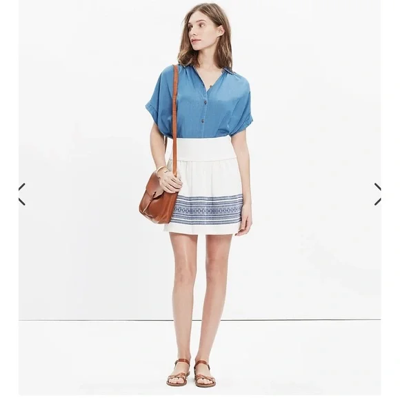 J crew cotton skyline in cabana jaguard mini skirt size 2
