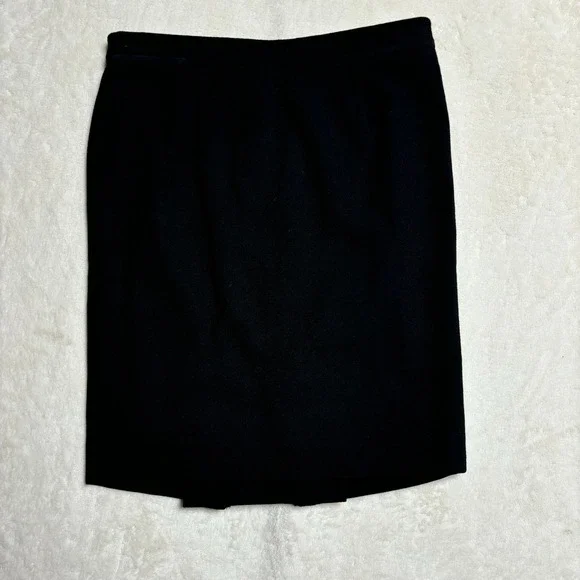 Tory‎ Burch Womens Black Pencil Skirt Size 0 Back Slit Wool Quiet Luxury Lined