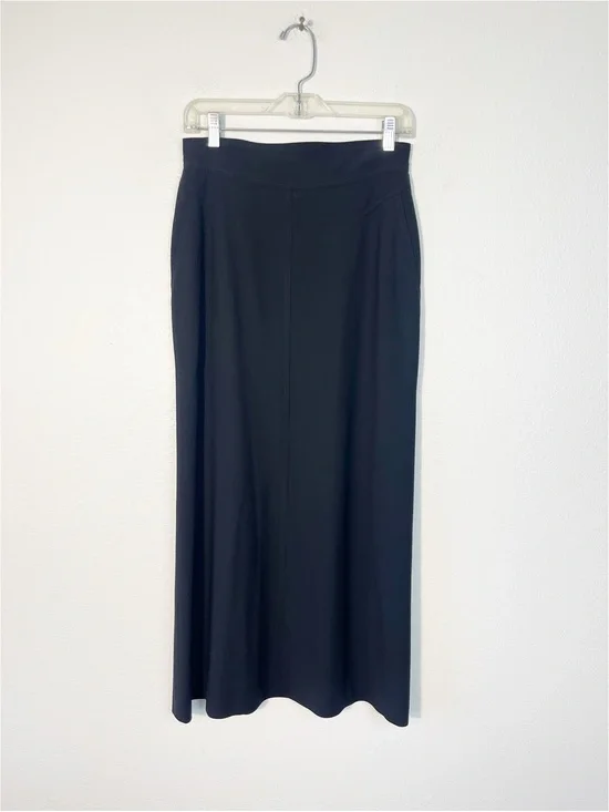 VTG Escada Wool Black Midi Maxi Skirt Elegant High-Waist Silhouette Size 36/6