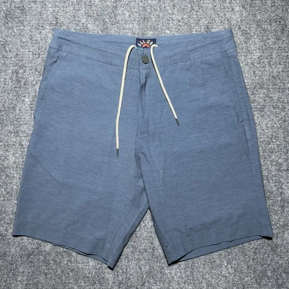 Faherty All Day Shorts Men 30 Blue Drawstring Chino Stretch Casual Pockets