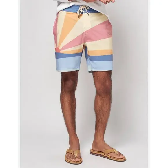Faherty Soleil Sun Wave Boardshorts Size 40 Retro Swim Trunks 7” Inseam