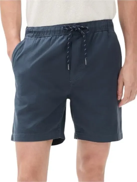 Faherty Men’s Size S Navy Blue Nights Flat Front Essential Drawstring 6” Shorts