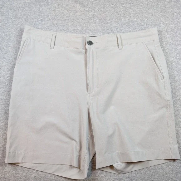 Faherty All Day Shorts Mens 33 Beige Hybrid Stretch Board Shorts MSC0013
