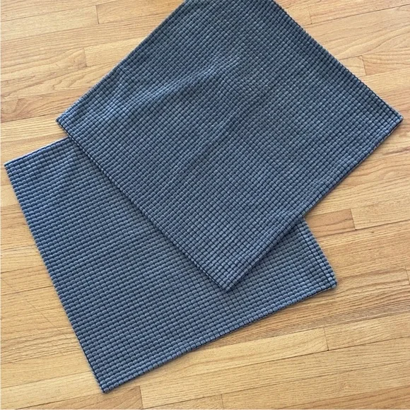 IKEA Blue Textured Fabric Pillow Covers