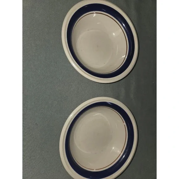 Westminster Blue Mist Cereal Bowls Set of 2 Japan Stoneware Blue White Brown