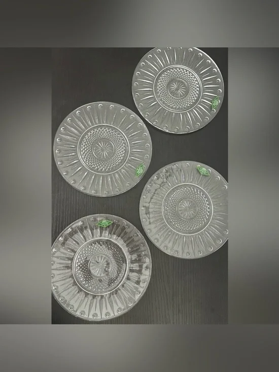 Shannon by Godinger 24% Lead Crystal Sutton Place Dessert Plates (4)