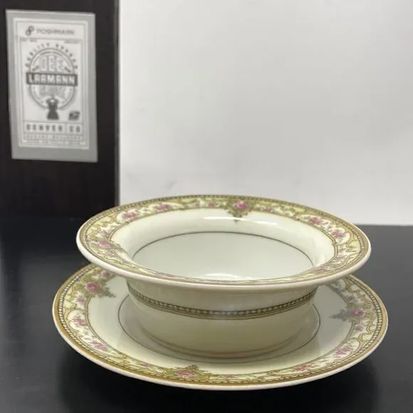 Theodore Haviland Limoges France Saucer & Custard Cup.  2 Piece Set.