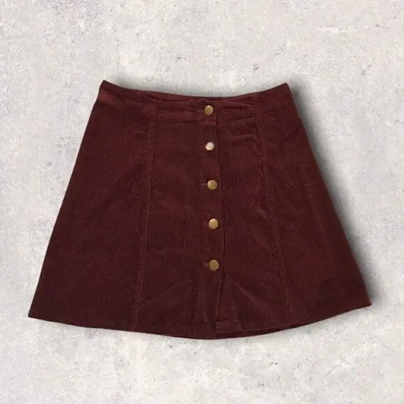 : : Xhilaration 90s Corduroy A Line Mini Skirt : :