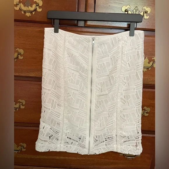 Bebe White Knee-Length Pencil Skirt Cocktail