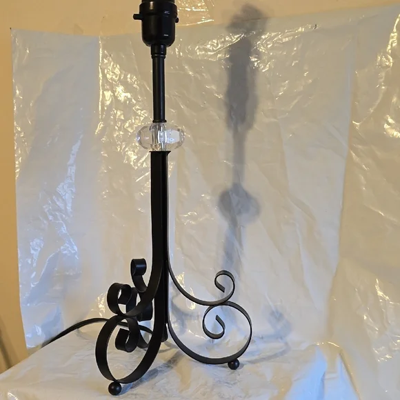 Elegant Black Metal Table Lamp New No Shade Ikea