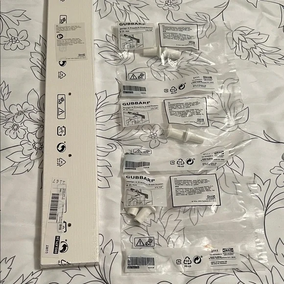 IKEA LURT Rack and GUBBARP Hardware Set in White