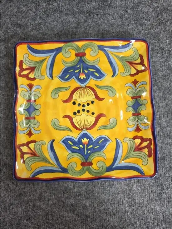 Yellow Talavera Square Luncheon/ Salad Plates 9