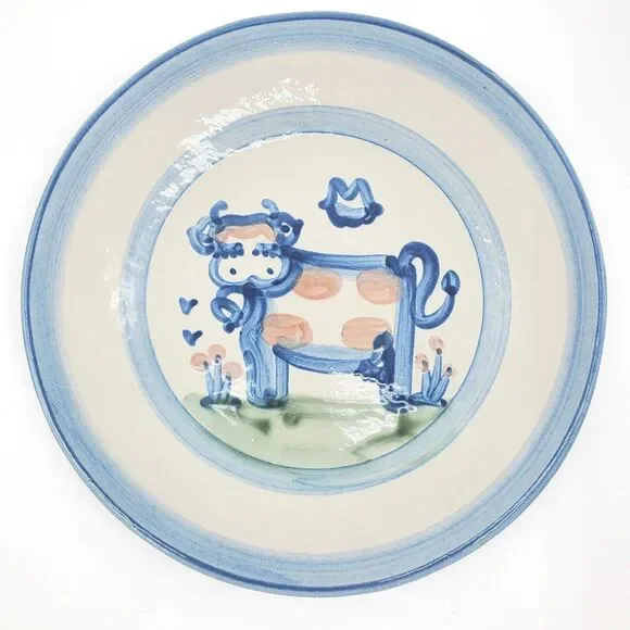 M A Hadley Pottery 9 inch COW Plate