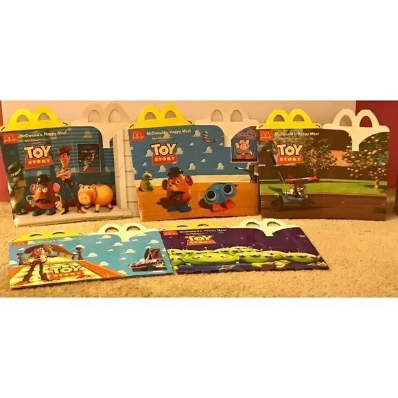 Disney's Toy Story UK McDonalds Set of 5 Happy Meal Boxes Unused, Mint