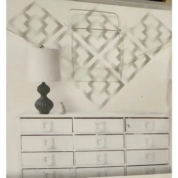 NIB Jonathan Adler Wallpops Peel/Stick Wall Art Kit-Silver Metallic Nixon