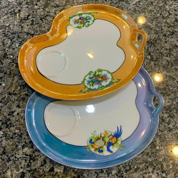 Noritake Vintage Handpainted Lusterware Snack Plates