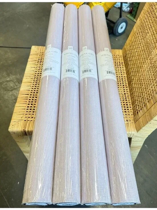 NEW Serena & Lily Grasscloth Wallcovering-Lavender Purple