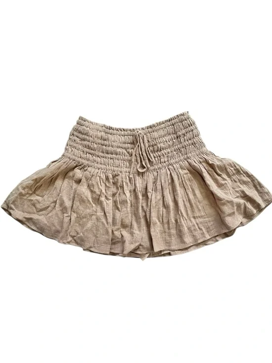 Mustard Seed Skirt Skort Women's Small brown Smocked Waist Mini Party festival